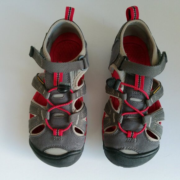 KEEN Children's Waterproof Activewear Sandals Shoes Size 2 Little Kid Gray Red - Picture 4 of 14